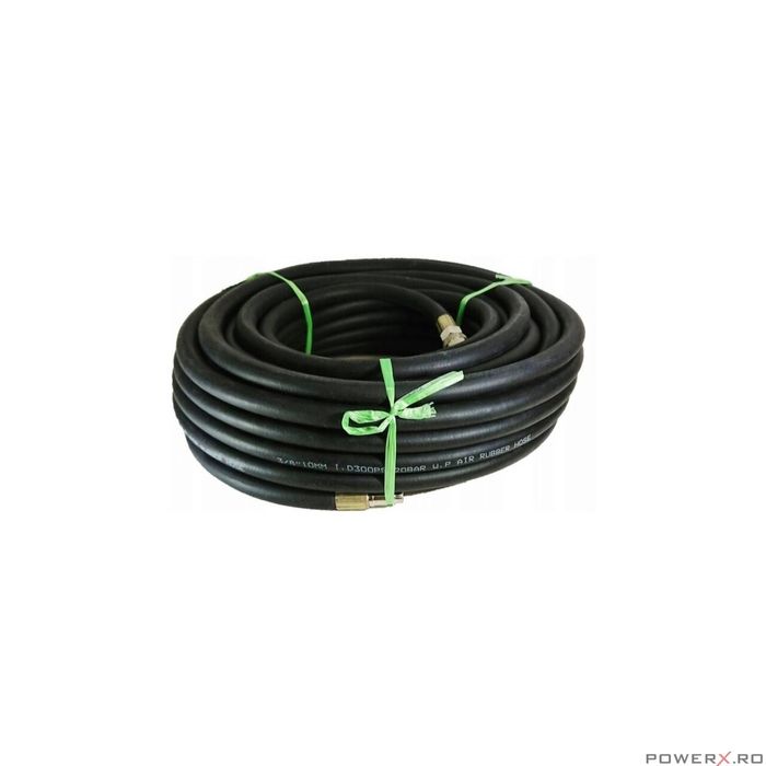Furtun Aer Comprimat 10m pentru Compresor 10m 10 x 17mm 20 bari Silver