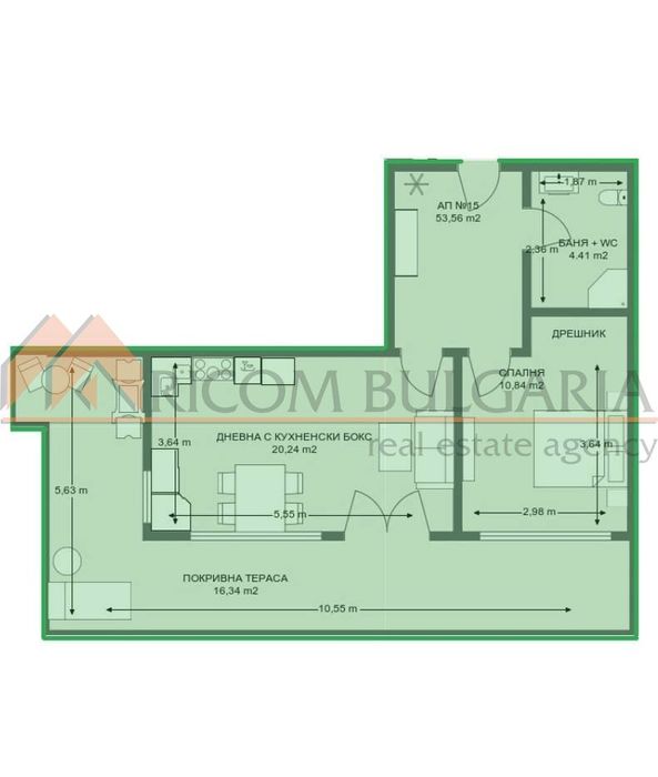 2-стаен в Варна-Виница площ 75