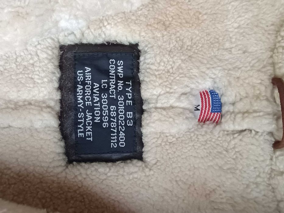 Пилотско Кожено Яке Кожух B3 100% Обърната Агнешка Кожа