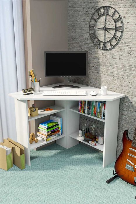 Ъглово бюро за компютър / Малко ъглово бюро / Ъглово офис бюро