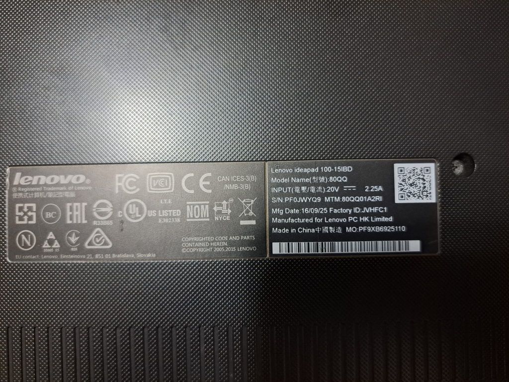 Laptop Lenovo ideapad 100-15IBD