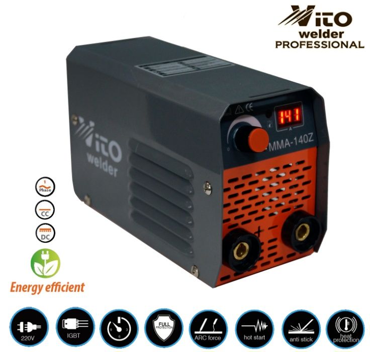 140 Реални Ампера Мини Инверторни IGBT Електрожени VITO MMA 140Z