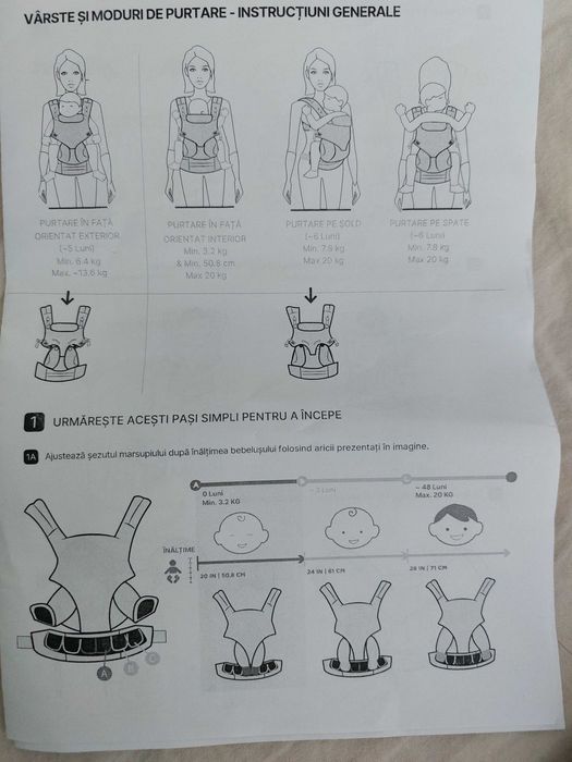 Marsupiu Ergonomic Trepo®, Port-bebe cu 3 pozitii de purtare