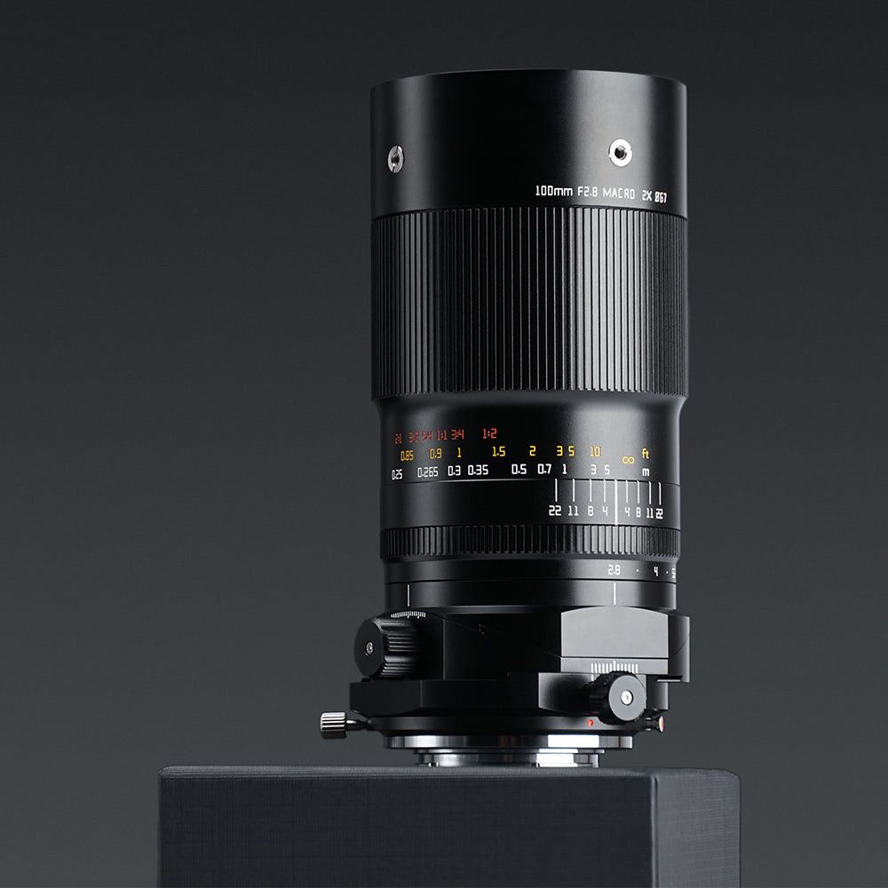 Obiectiv TTartisan 100 mm macro tilt-shift F2.8 montura Sony, macro x2