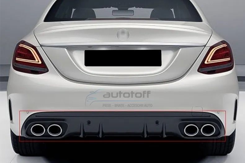 Bara Fata cu Difuzor si ornamente evacuare compatibil cu Mercedes C-Class W205 S205 (2014-2020) C63 Design