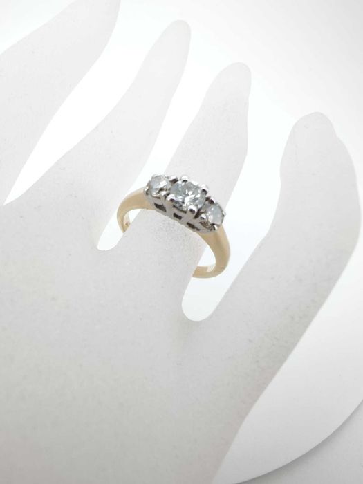 Inel 14k cu diamante 0.95ct Past Present Future