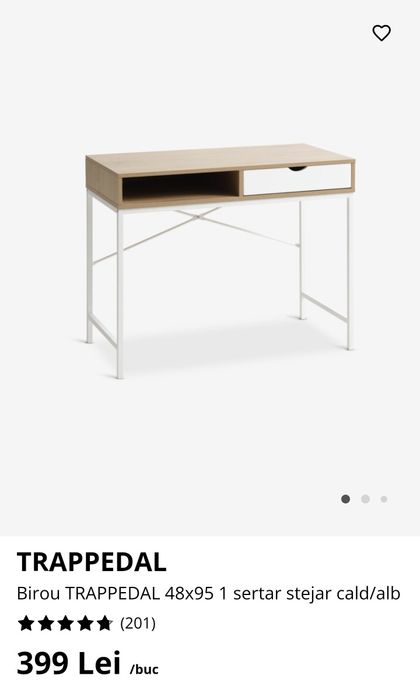 Birou TRAPPEDAL 48x95 stejar cald/negru