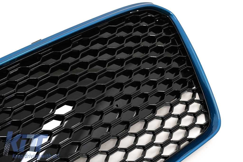 Grila pentru Audi R8 42 (2013-2015) RS Design Negru Lucios/ Albastru