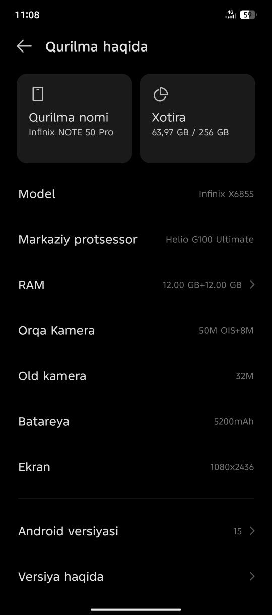 Infinix not 50pro 256/24 ful komplekt