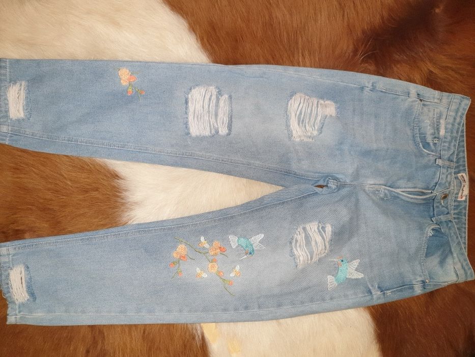 Vand blugi brodati cu pasarea colibri M