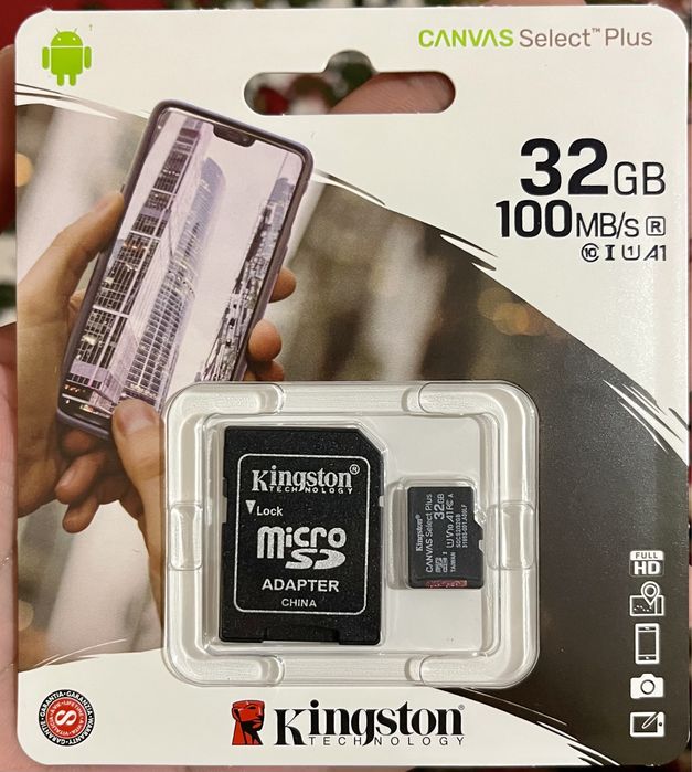 KINGSTON Micro SD HC 32 GB карта с памет