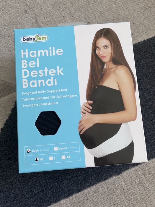 НОВ Колан за бременни, черен, размер М