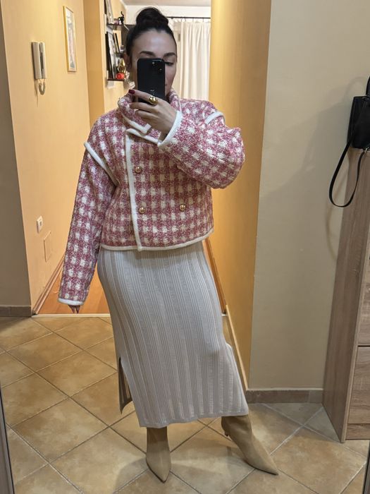 Palton geaca Chanel -bumbac gros, marime L/M oversize/video