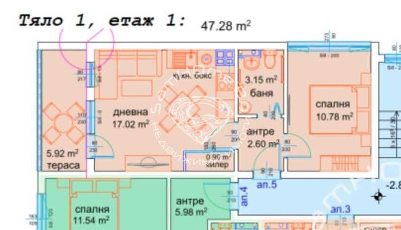 Продава се Двустаен апартамент в Варна, м-т Пчелина - 57 кв.м за 1051 €/кв.м - Снимка #1