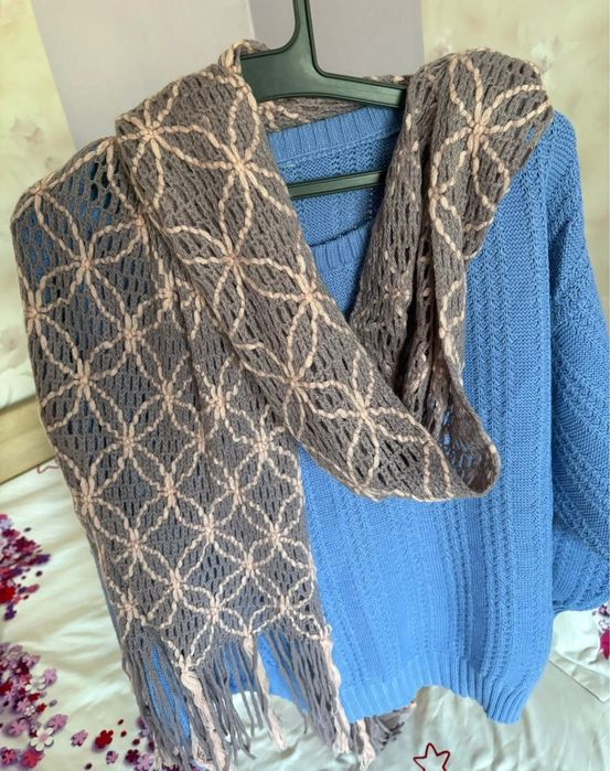 Лот-3пуловера +2шала. За гръдна обиколк от 100 до 150см.