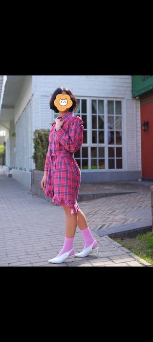 Дизайнерское платье хлопок М и другие фирменные вещи и обувь.