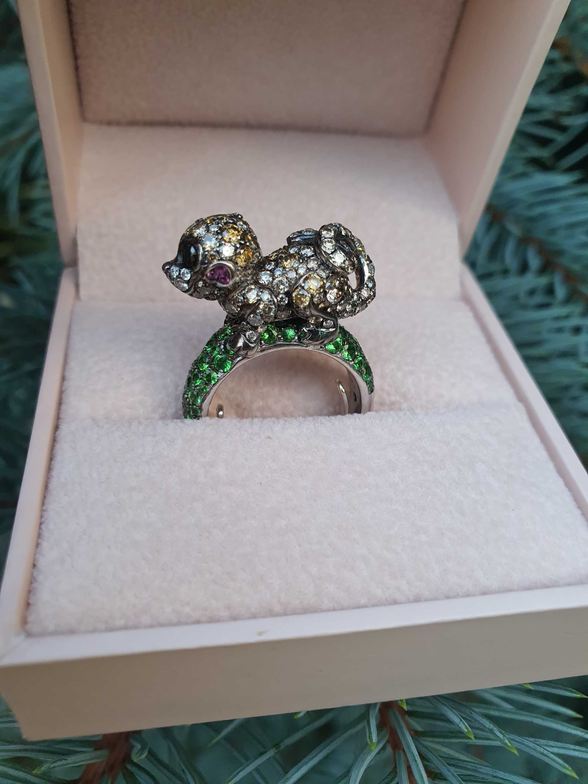 Inel Sillam cu Diamante 2.87 ct,tsavanite,safire roz