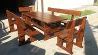 Set masa lemn masiv-2 canapele,2 scaune/terasa/gradina/foisor