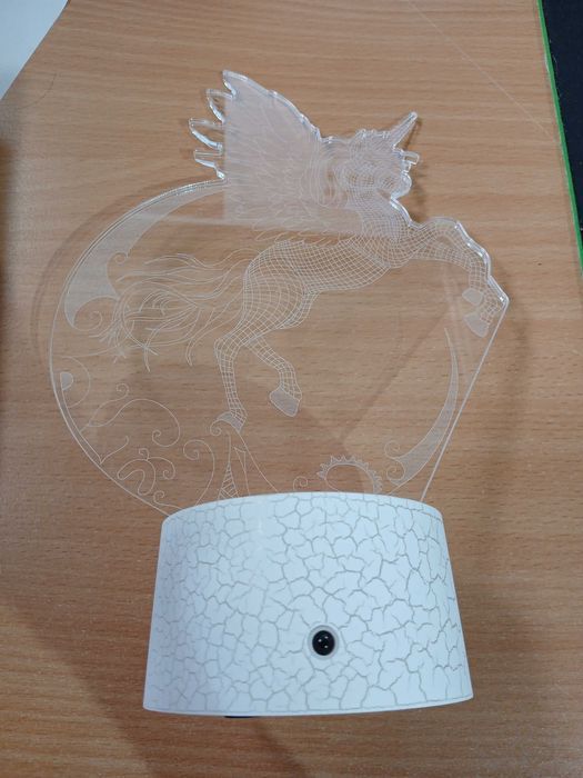 Lampa unicorn 3D Ammonite, 16 culori, cu telecomanda