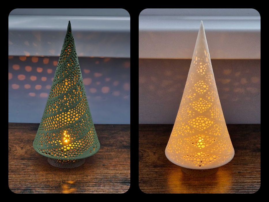 Светещи елхички, Коледна декорация, 3D принтирани с LED лампичка
