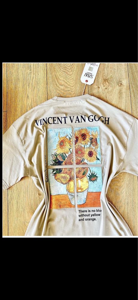 Vincent Van Gogh.Страхотен oversize тишърт с 3/4 ръкав
