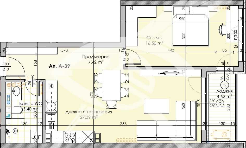 Двустаен апартамент Кършияка441-15849