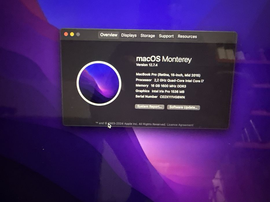 Laptop Apple Macbook Pro 15 17 16gb ssd 2015