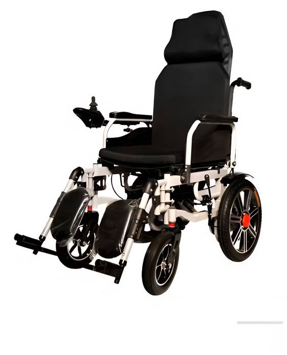 Инвалидная электрическая на моторе кресло-коляска с высокой спинкой