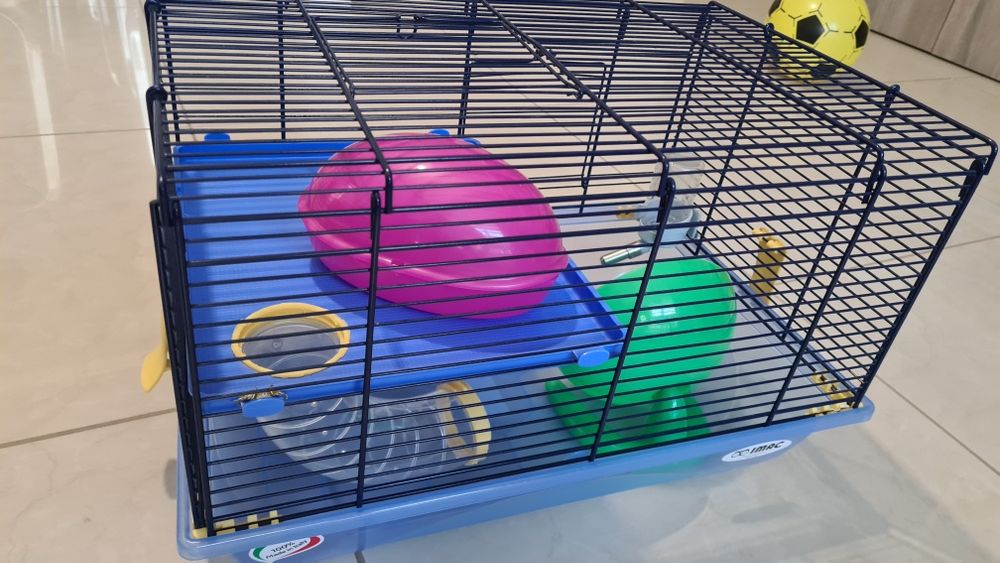 Cușcă hamster cu etaj și accesorii