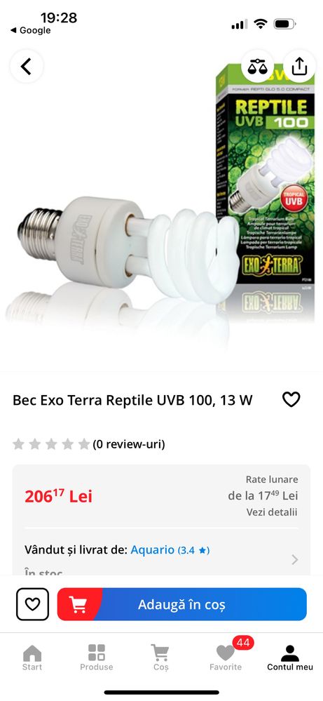 Bec Exo Terra Reptile UVB 100, 13 W