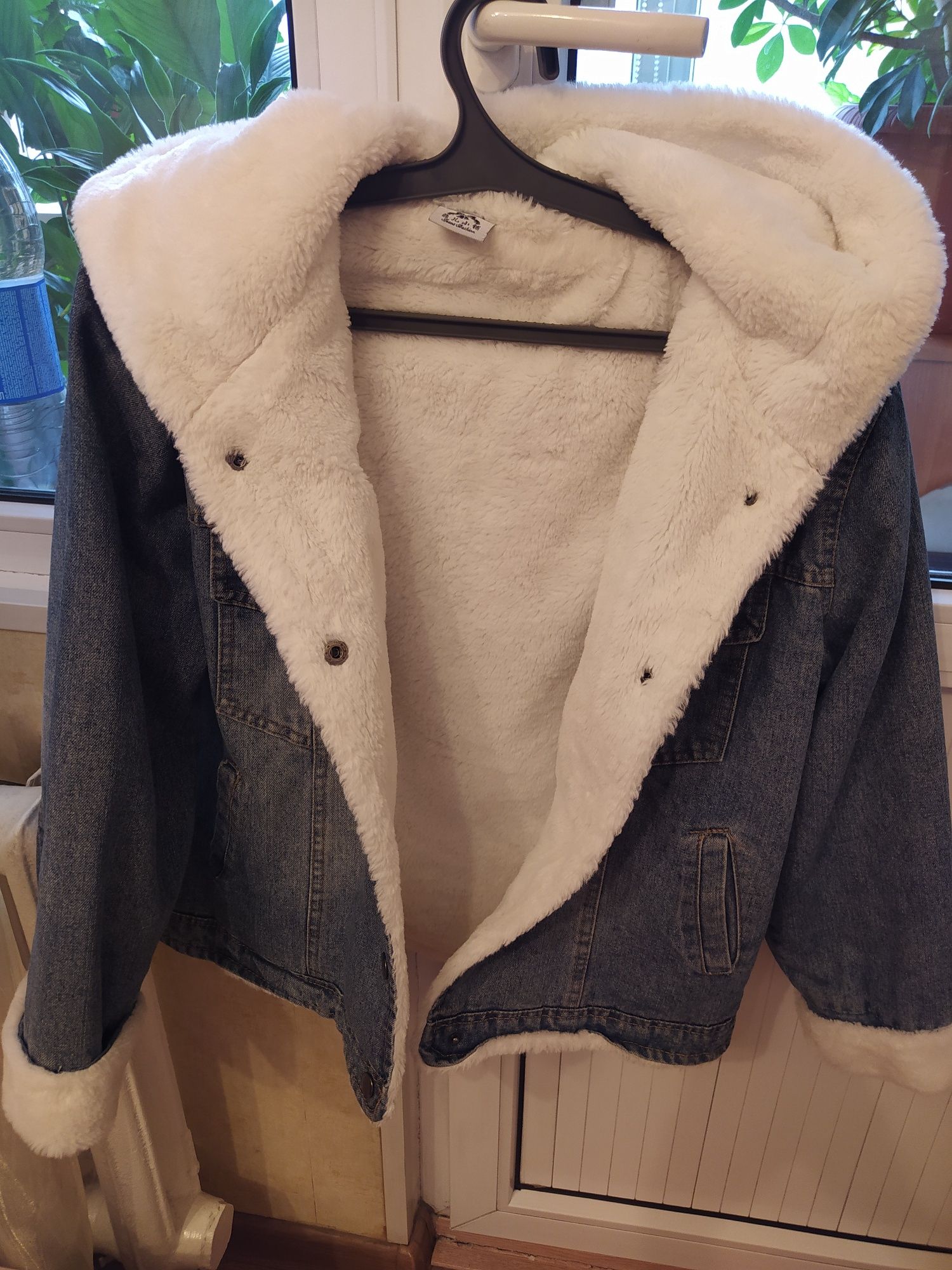Джинсовая утепленная куртка, размер 44-46