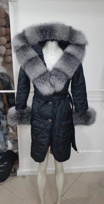 Geaca parka cu blana naturala