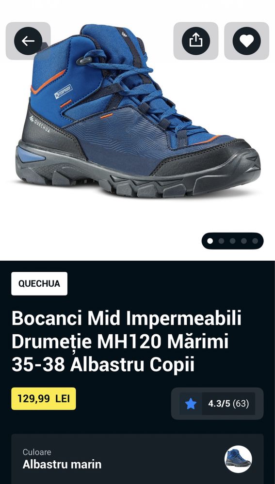 Bocanci impermeabili mărimea 36, NOI.