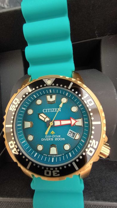 Citizen Promaster Diver 200m Watch Eco-Drive Turquoise & Gold