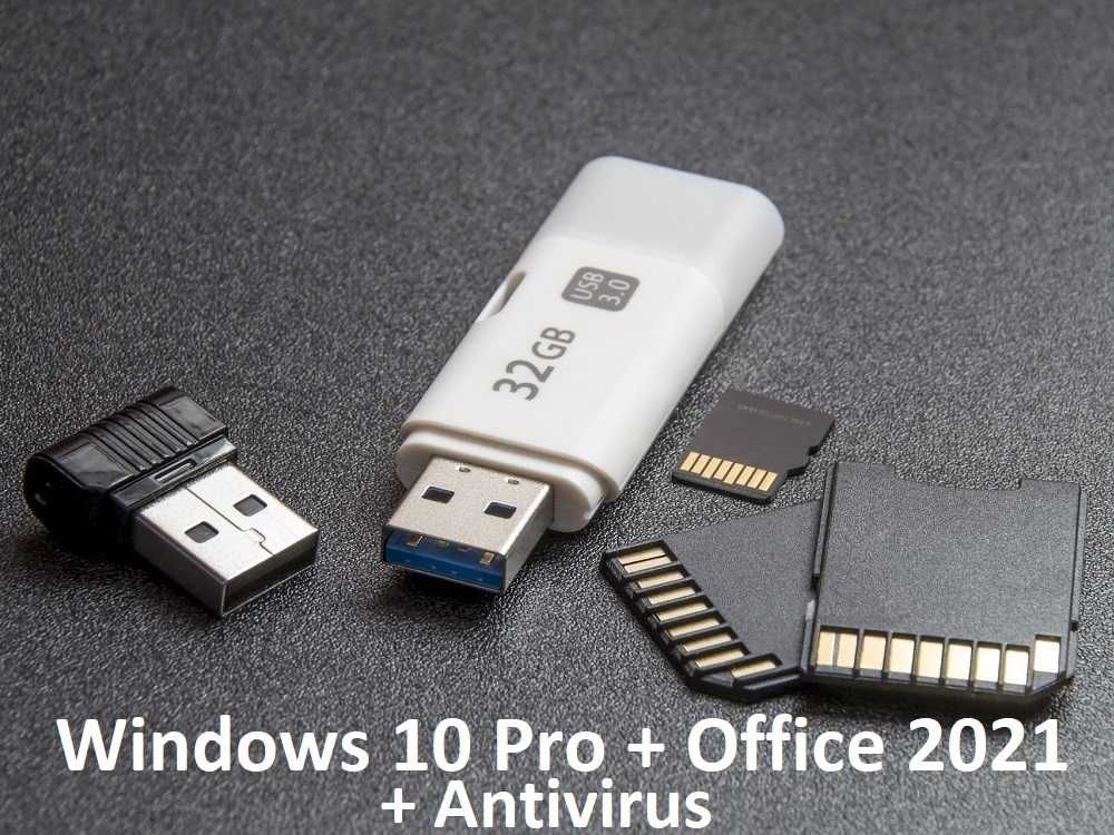 Stick WINDOWS 10 + OFFICE + Antivirus + Licenta Retail Activare Online
