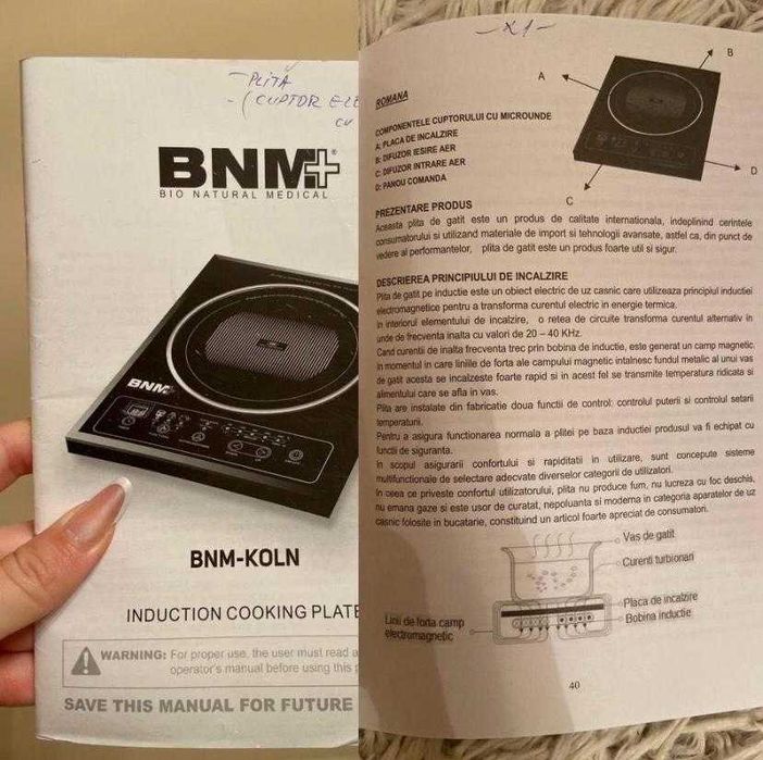 Sigilat | Plita cu inducție BNM, 1800W