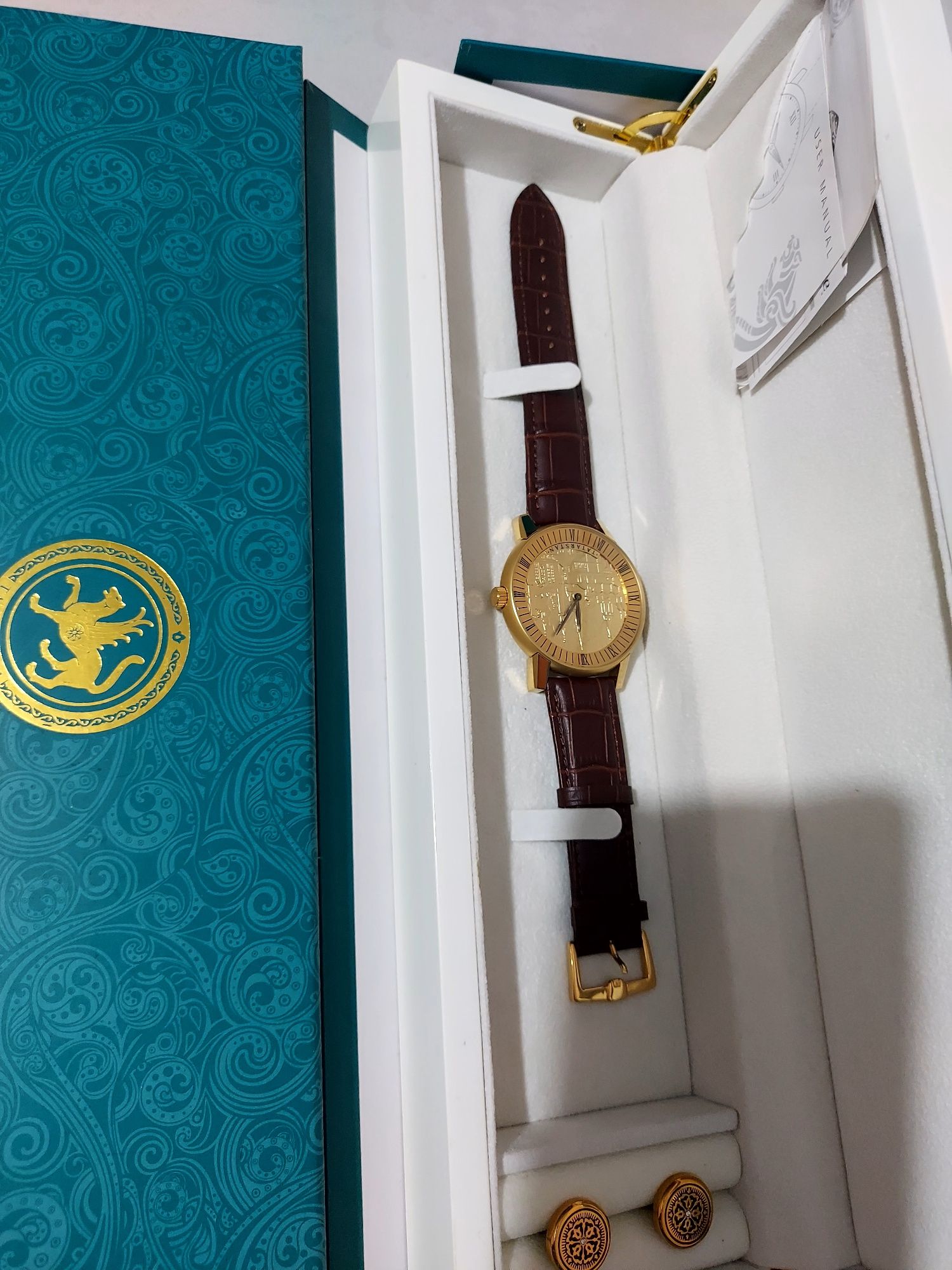 Мужсние Подарочный сувенирный набор часы и запонки,Татарстан