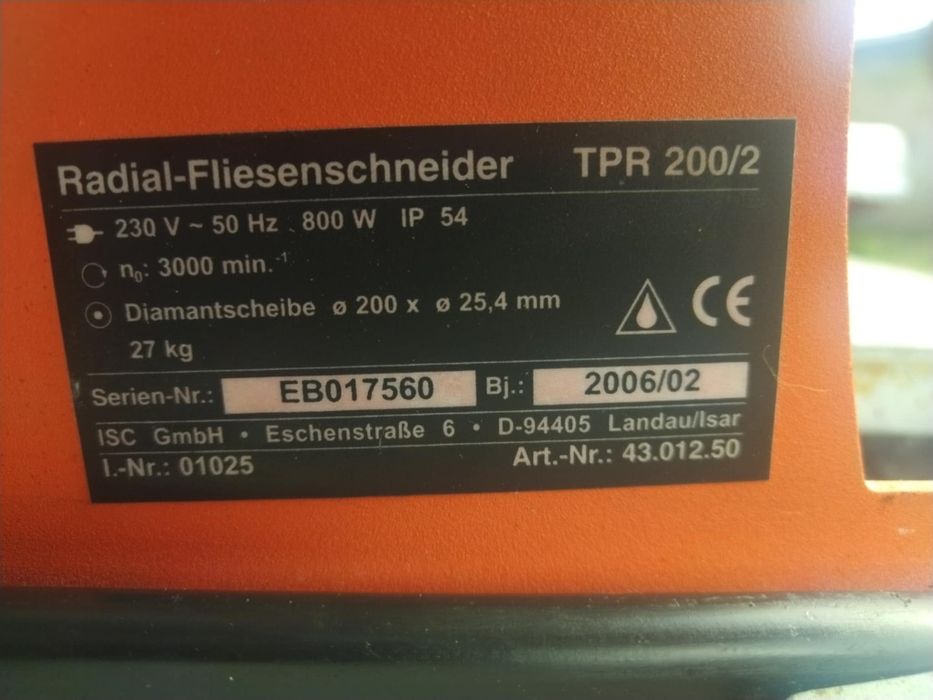 EINHELL TPR 200/2 машина за водно рязане на плочки, фаянс, теракот.