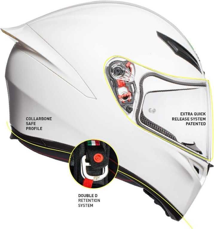 Топ Цена Мото Каска AGV K1 S E2206 - WHITE GLOSS,размер M 57-58 NEW