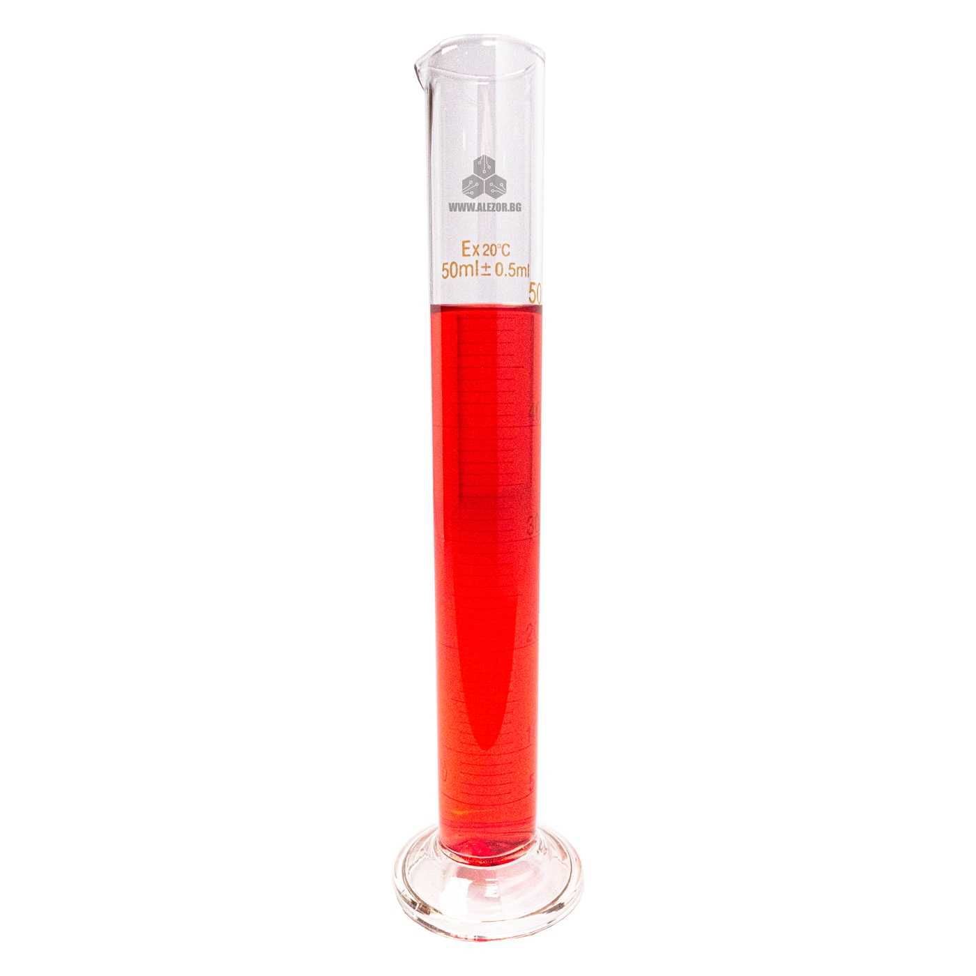 Мерителен цилиндър 50 мл, Деление 1 ml, Боросиликатно стъкло 20214437