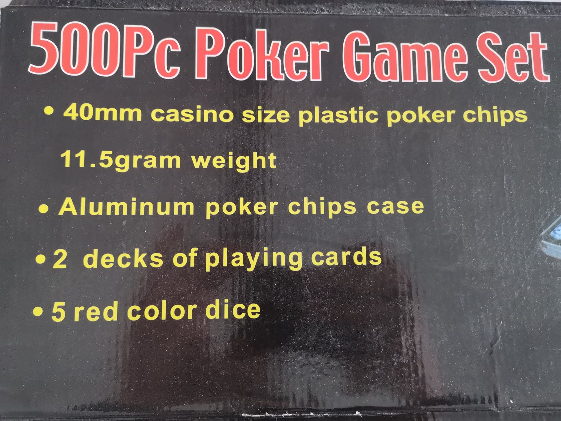 Trusa poker/ servieta aluminiu/ 200/300/500 jetoane 11,5 g cu VALORI