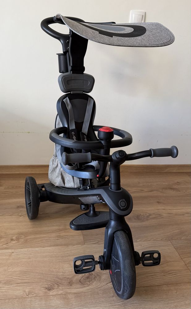 Детска триколка Globber Explorer Trike 4 в 1 Deluxe Play – черна