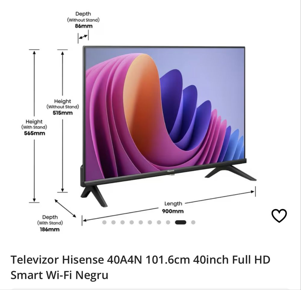 Televizor Hisense 40A4N 101.6cm 40inch Full HD Smart Wi-Fi Negru