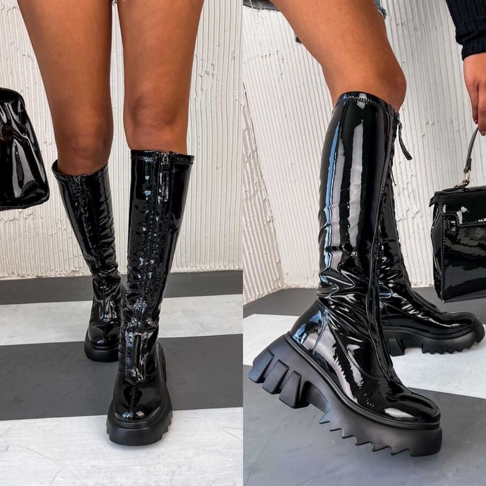 Дамски ботуши от лак