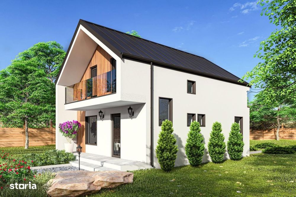 Casa individuala P+M - 4 camere - 2 bai - teren 324mp