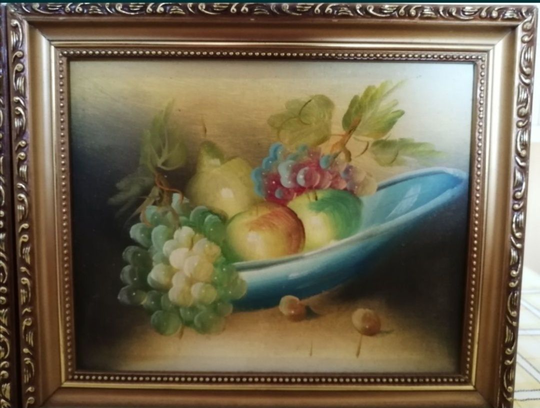 Doua tablouri "Fructele Toamnei" dimensiuni 25/30 cm vopsea pe panza