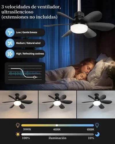Таванен Вентилатор 6перки 40W 52см с LED Лампа
