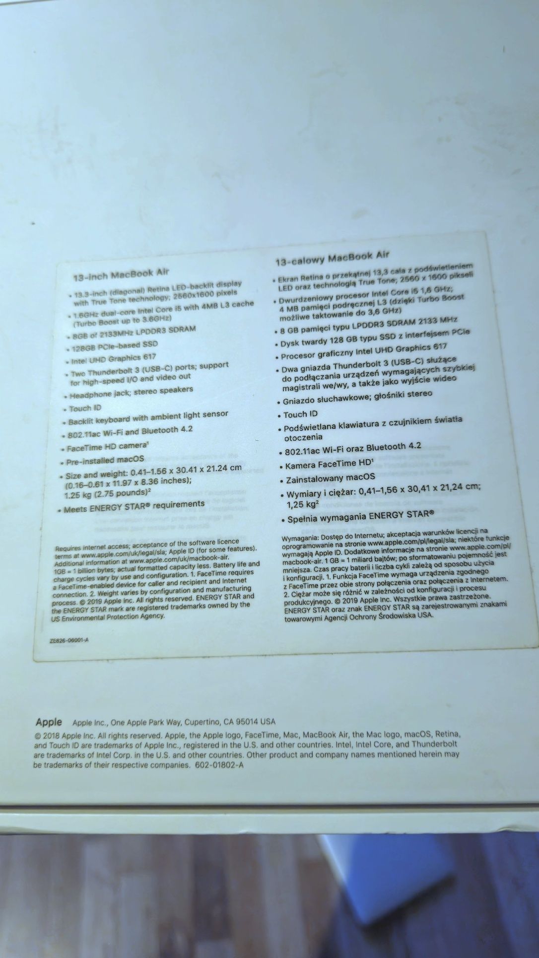 Macbook Air 2019 Retina 13"