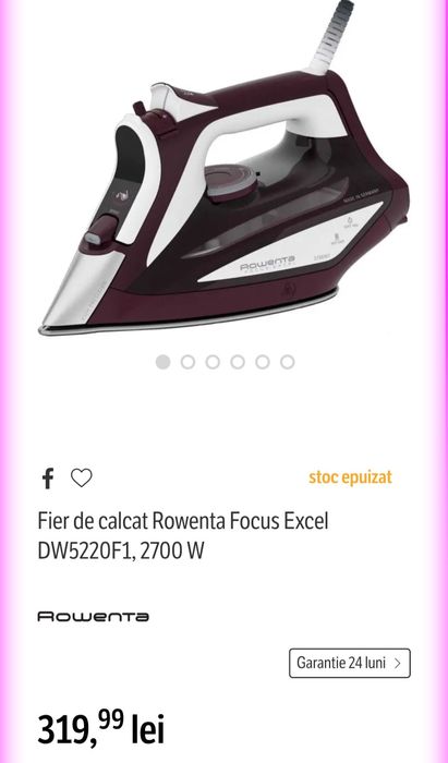 Vând Fier de Călcat Rowenta