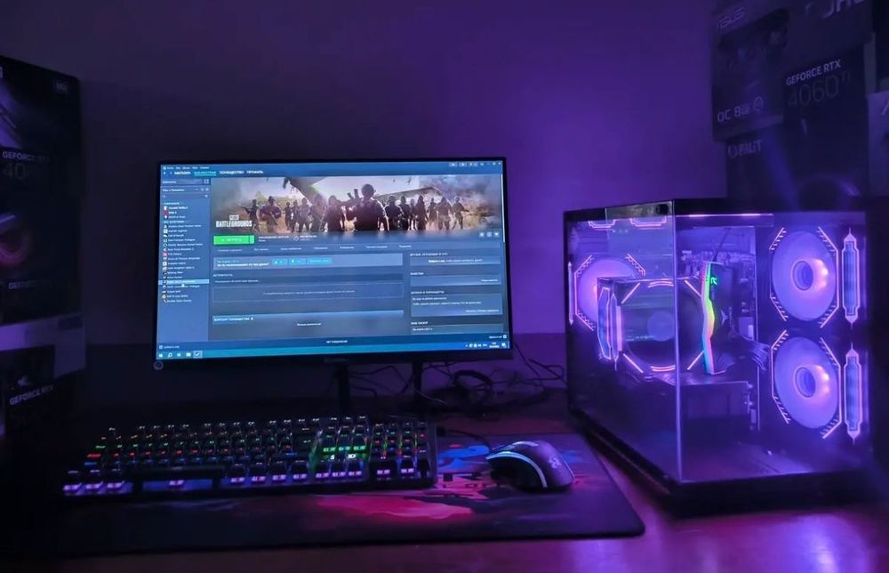 Игровой компьютер с монитором и комплектующими проц AMD Ryzen 7 3700X